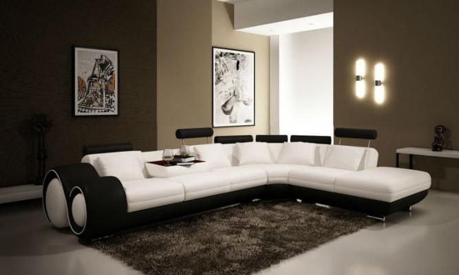 LEDROVÁ SOFA s USB KOŽENÁ SOFA GARNITUROVÁ SOFA Pohovka OBYTNOU KRAJINU Berlín V NOVÁ.