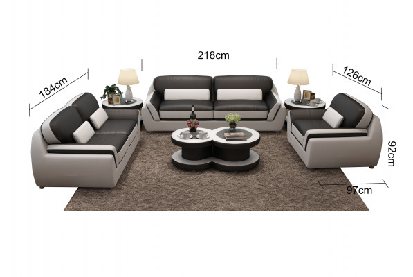Kožená sedací souprava s USB novým sedadlem 3+2 set Design Modern Sofa G8038C