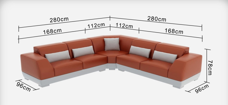 Kůží Sofa s USB žijící krajiny Rohová sedací souprava Design Moderní Pohovka G8024B