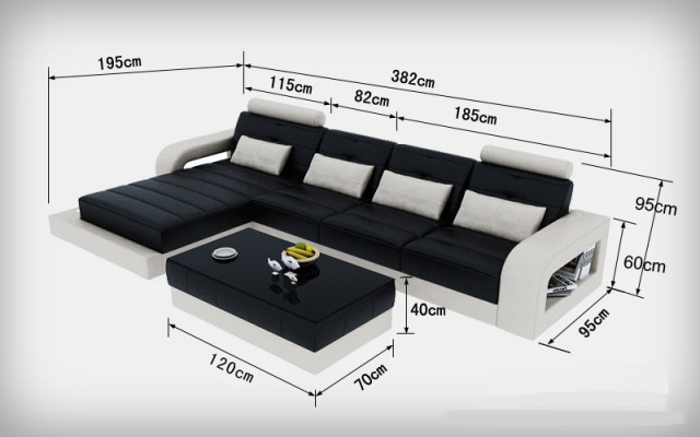 Ledersofa mit USB,Wohnlandschaft Ecksofa Eck Garnitur Design Modern Sofa L6008C