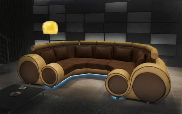 Rohová sedací souprava U tvar textil velké XXL rohová sedačka látka textil pohovka gauč nový