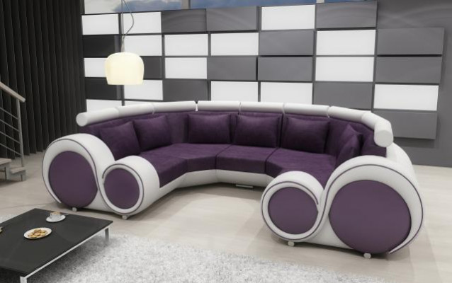 Rohová sedací souprava U tvar textil velké XXL rohová sedačka látka textil pohovka gauč nový