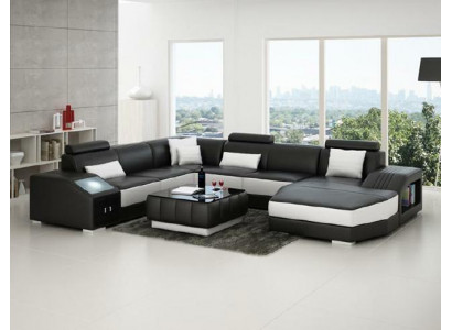 Obývací krajina rohová pohovka kožená pohovka sedací souprava rohový nábytek nový