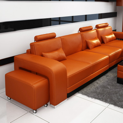 Kůžená pohovka, gauč, obývací landšaft, rohová sedací souprava, moderní designová sofa F3017C.