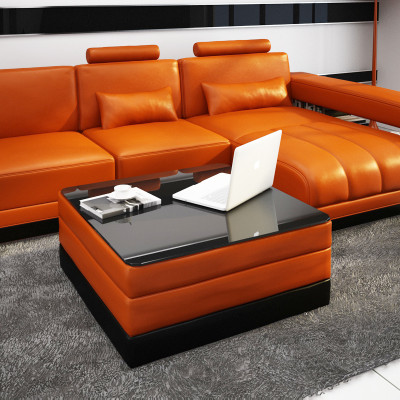 Kůžená pohovka, gauč, obývací landšaft, rohová sedací souprava, moderní designová sofa F3017C.