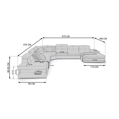 Moderní dřevěná komoda Sideboard komody šatník 107 cm XXL Low Boards.