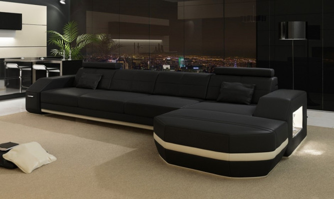 Elegant relaxovat Nová L-foveosnová pohovka s prémiovým kůženým potahem