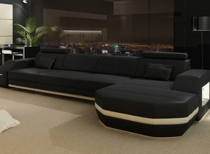 Elegant relaxovat Nová L-foveosnová pohovka s prémiovým kůženým potahem