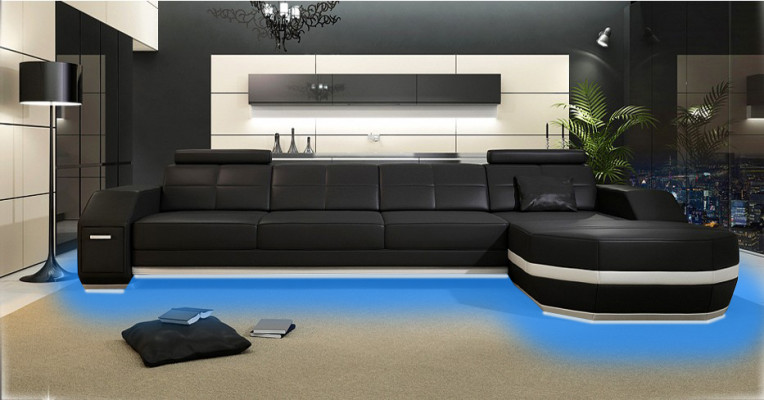 Elegant relaxovat Nová L-foveosnová pohovka s prémiovým kůženým potahem