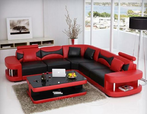 Wohnlandschaft Polster Ecke Eck Sofa + USB, Garnitur Landschaft Leder Textil Neu  Obývací souprava s polstrováním, rohová sedací souprava + USB, sestava krajiny, kůže textilie Nové