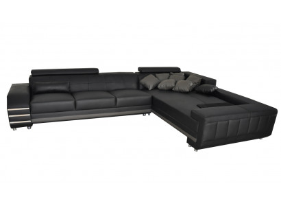 Eck kůže Sofa + USB polstrování sedací souprava obývací plocha design XXL L tvar roh