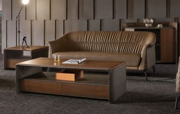 Sofa set Design Pohovka Polstrovaná Pohovka ze skůry Moderní Nová 311