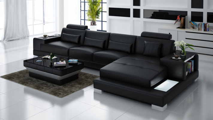 Ledersofa Couch Wohnlandschaft Ecksofa Eck Modern Sofa Design Garnitur