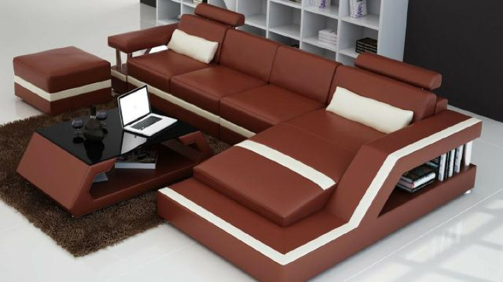 Designer Ecksofa Sofa Wohnlandschaft Big Modernes Ledersofa Couch Hamburg III