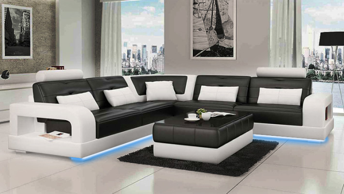 LEDERSOFA SOFA mit USB,ECKSOFA