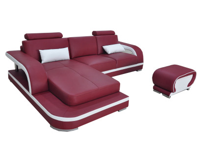Leder Eck Sofa Garnitur Sofas Couchen Polster Wohnlandschaft Luxus Ecke Couch