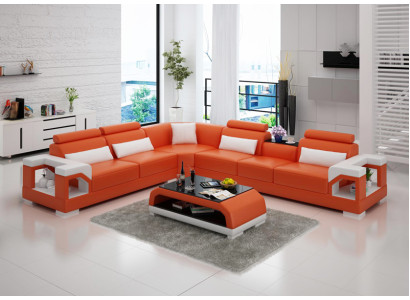 Sofa Kožená pohovka Pohovka Obývací souprava Rohový gauč Moderní design Garnitura