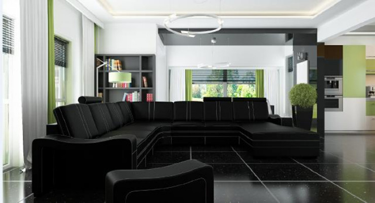 XXL KŮŽI POMĚREM KŮŽÍ ROH SOFA NOVÝ GARNITUR SOFA