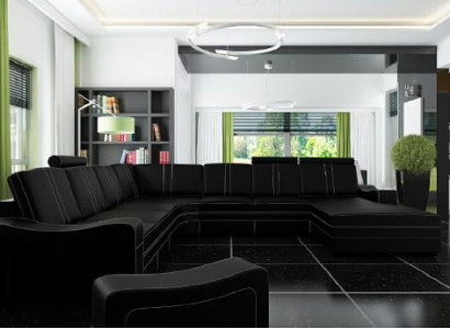 XXL KŮŽI POMĚREM KŮŽÍ ROH SOFA NOVÝ GARNITUR SOFA