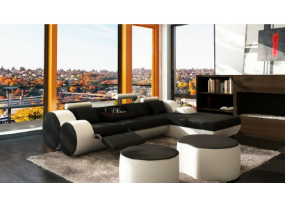 Vlastní kožená sedací souprava LEDERSOFA GARNITUR ECKCOUCH LEDER ECKSOFA WOHNLANDSCHAFT USB