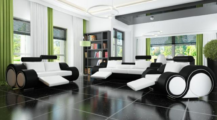 Sofa s USB, potahová souprava 3+2 sedadla Designer Sofa Kožená sedací souprava na míru