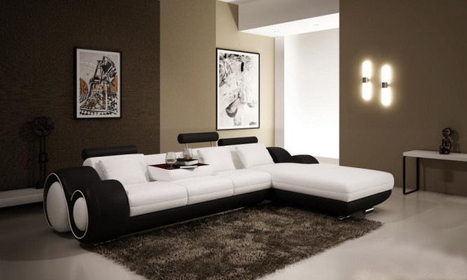 Patentovaný design rohová sedací souprava Sofa + USB, čalounění kůže roh BERLÍN obývací stěna
