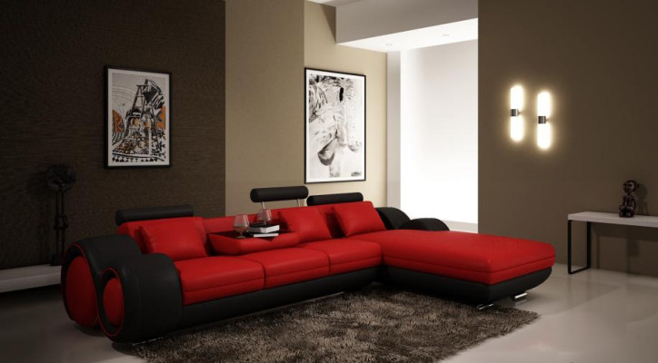 Patentovaný design rohová sedací souprava + USB polštáře kůže roh obývací kraj BERLÍN.