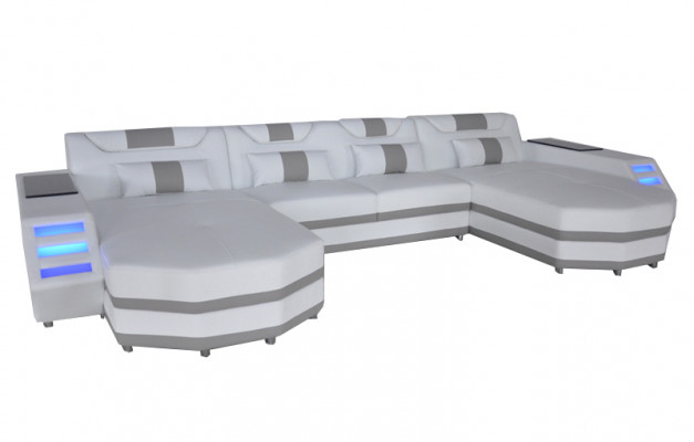 Design kůže Polštář Kout se zásuvkou USB, kůže Polštář, krajinářský pokoj, obývací sofa.