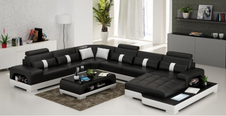 Ecksofa Wohnlandschaft + USB polsterní design pohovka moderní kůže rohový sedací nábytek