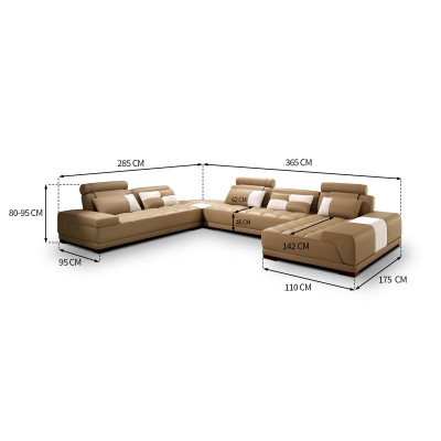 Sofa s USB, sedací souprava Couch XXL Big Eck Sofas Wohnlandschaft Ecksofa Nový