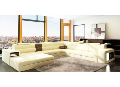 Návrh rohová pohovka sedačka potah rohová sedací souprava obývací stěna kůže USB+LED