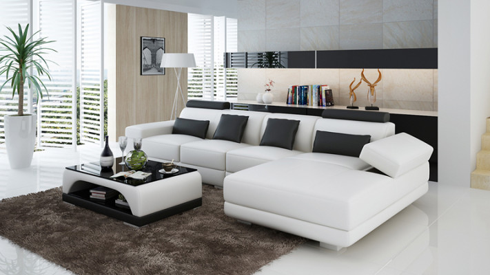 Ledersofa Couch Wohnlandschaft Modern Sofa Eck Ecksofa Design Garnitur