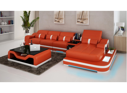 Pohovka z kůže Rozkládací pohovka Obývací sestava Rozkládací rohová pohovka Koutová sedací souprava Design Moderní G8027C