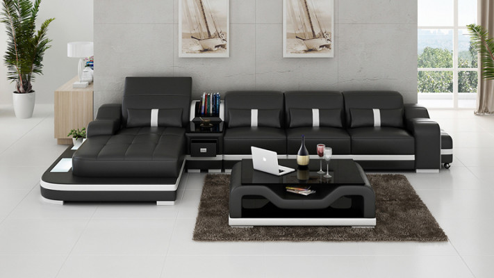 Pohovka z kůže Rozkládací pohovka Obývací sestava Rozkládací rohová pohovka Koutová sedací souprava Design Moderní G8027C