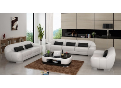 Sofa sestava 3+2+1 Pohovka Potah Kožená Sedačka Set Designer Nová Homberg W