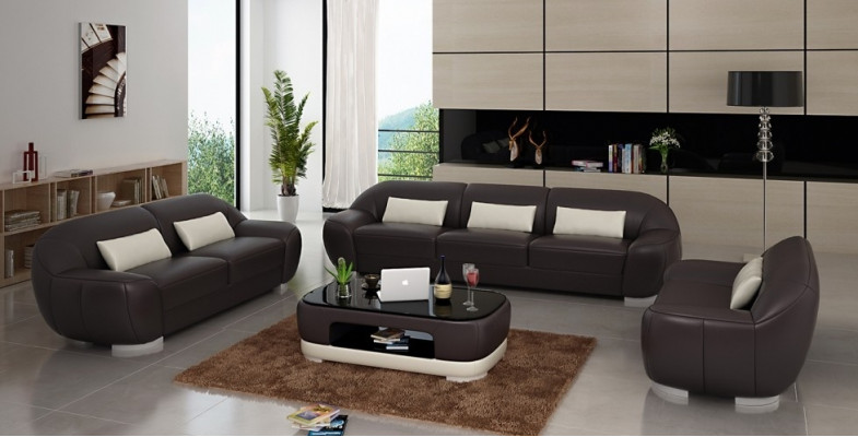 Sofa sestava 3+2+1 Pohovka Potah Kožená Sedačka Set Designer Nová Homberg W