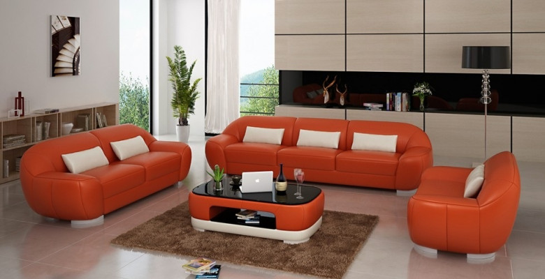 Sofa sestava 3+2+1 Pohovka Potah Kožená Sedačka Set Designer Nová Homberg W
