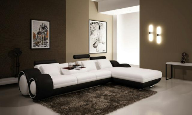 Ecksofa Wohnlandschaft Couch Ledersofa mit USB Sofa Polster Garnitur Ecke BERLIN