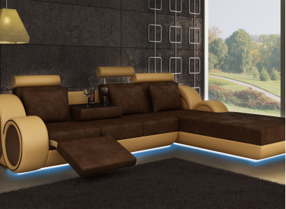 TEXTILNÍ SOFÁ GARNITURA ROHU S USB na míru OBÝVACÍ LANDŠAFT SOFÁ GARNITURA