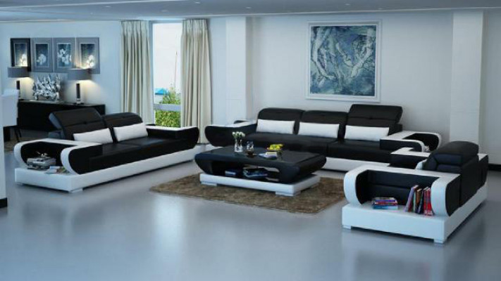 Sofa setačka doplněk kůže sedadla souprava 3+2+1 set moderní pohovka Detmold