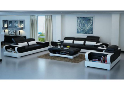 Sofa setačka doplněk kůže sedadla souprava 3+2+1 set moderní pohovka Detmold