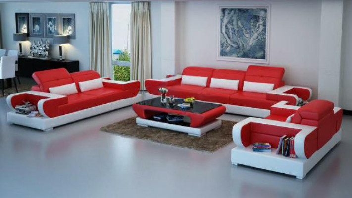Sofa setačka doplněk kůže sedadla souprava 3+2+1 set moderní pohovka Detmold