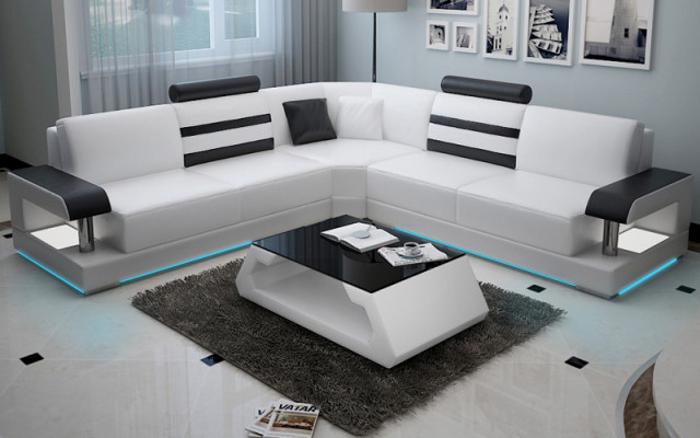 Kůží obývací sestavy gauče Set pohovky Couches Sofa nábytek 3+2+1 s USB