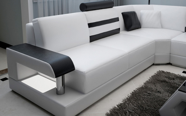 Kůží obývací sestavy gauče Set pohovky Couches Sofa nábytek 3+2+1 s USB