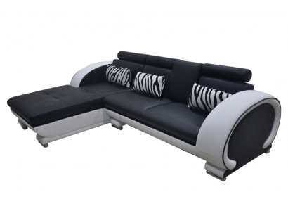 Ecksofa kůže + USB rohová souprava obývacího rohu, nový design sedací soupravy L tvaru