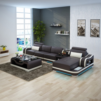 Sofa Ledersofa Couch Modern Wohnlandschaft Ecksofa Eck Garnitur Design