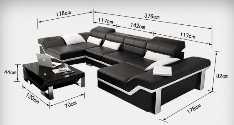 Kůžená pohovka, sofa, gauč, obývací souprava, rohová sedací souprava, designová moderní pohovka K5007C.