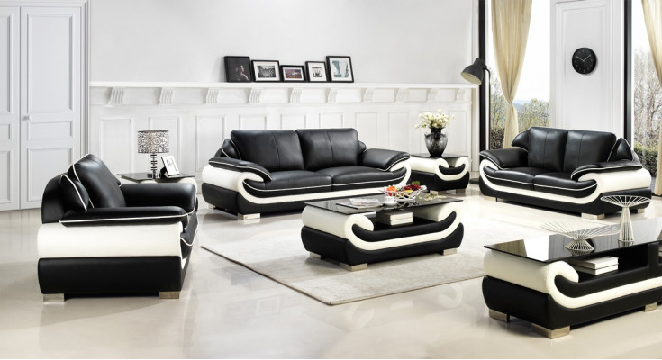 Sofa set s polstrováním Couch 3+2+1 z kůže Sada sedadel T777