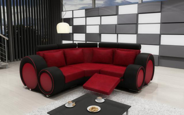 STOFFOVÁ SOFA ODSÁNKY SOFA S FUNKCÍ RELAXACE ROH SOFA Na míru USB