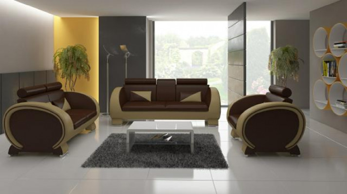 KŮŽOVÁ SOFA 3 + 1 SOFA OBLOŽENÁ GARNITURA OBLOŽENÁ SOFA KŮŽOVÁ SOFA DESIGNÉRSKÁ SOFA s USB